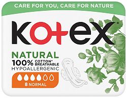 Kotex vložky Natural Normal single 8 ks