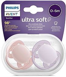 Avent Philips šidítko Ultrasoft Premium 2 ks ružová