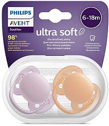 Avent Philips šidítko Ultrasoft Premium 2 ks ružová/oranžová