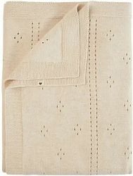BIBS pletená dierkovaná deka z BIO bavlny, Ivory