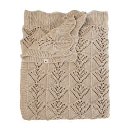 BIBS pletená vlnkovaná deka z BIO bavlny, Vanilla