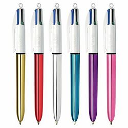 BIC 4 Farby SHINE guľôčkové pero, mix farieb