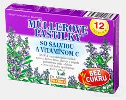 DR. MÜLLER Pastilky so šalviou a vitamínom C bez cukru 12 kusov