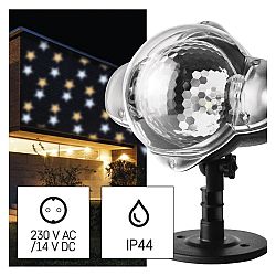 EMOS Lighting LED dekoratívny projektor – hviezdičky vonkajší aj vnútorný teplá/studená biela
