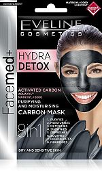 Eveline Cosmetics Hydra Detox čistiaca hydratačná maska s aktívnym uhlím 8v1 2 x 5 ml