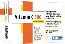 GENERICA Vitamin C 500 aktivovaná forma, 30 tabliet