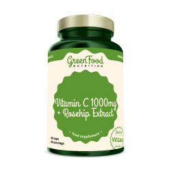 GreenFood Nutrition Vitamín C 1000 mg + Extrakt ze šípků vegan caps 60 kapsúl