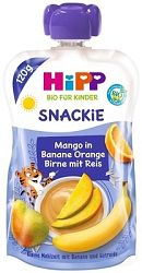 HiPP SPORT Bio Banán Pomaranč Hruška Mango Ryža kapsička ovocno-obilný 120 g