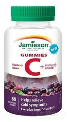 Jamieson Vitamin C+Immune Shield Gummies baza čierna 60 pastilek