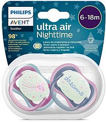 Philips AVENT Cumlík Ultra air nočný 6-18m dievča 2ks