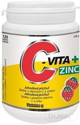 Vitabalans C-VITA + ZINC jahodova príchuť 120 tabliet