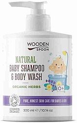 WoodenSpoon detský sprchový gél a šampón na vlasy 2v1 s bylinkami 300 ml
