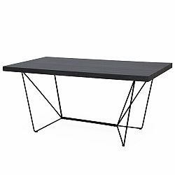 TEMPO KONDELA Jedálenský stôl, sivá/čierna, PALMER