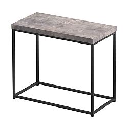 TEMPO KONDELA Príručný stolík, čierna/betón, TENDER